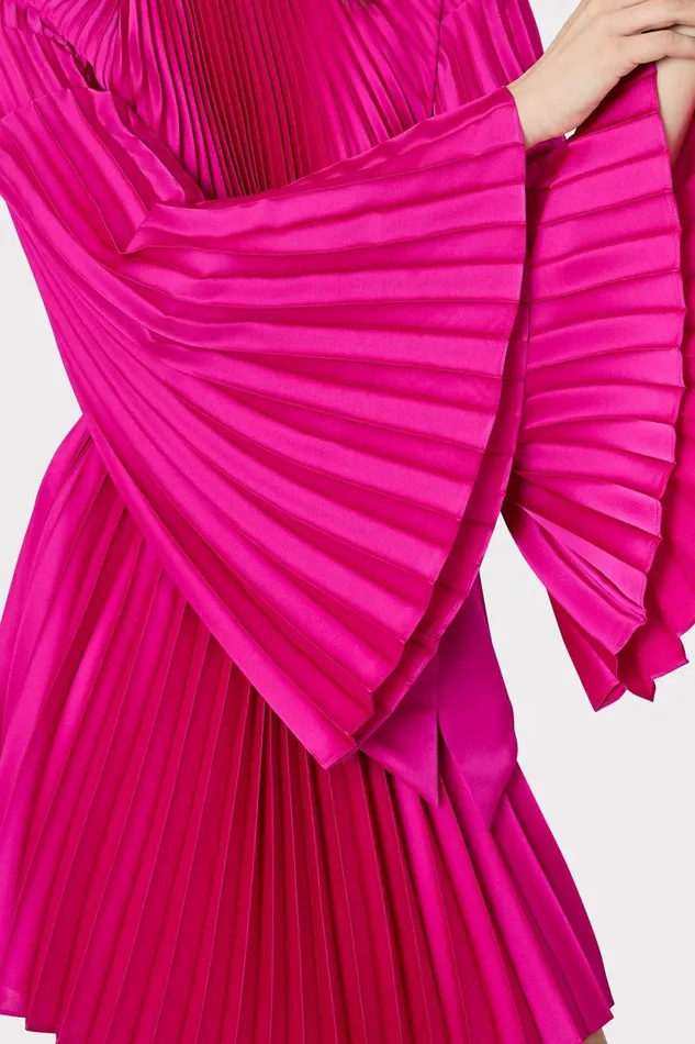 Women Dresses Milly Nandi Mock Neck Pleated Dress Pink Women Dresses Milly Nandi Mock Neck Pleated Dress Pink