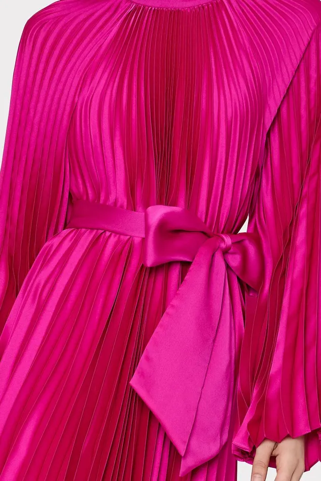 Women Dresses Milly Nandi Mock Neck Pleated Dress Pink Women Dresses Milly Nandi Mock Neck Pleated Dress Pink