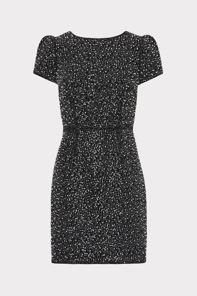 Women Dresses Milly Rowen Beaded Tweed Dress Black