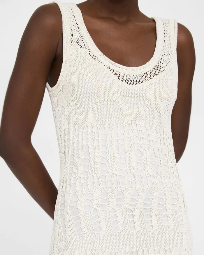 Women Dresses Theory Open Stitch Midi Dress In CottonBlend White
