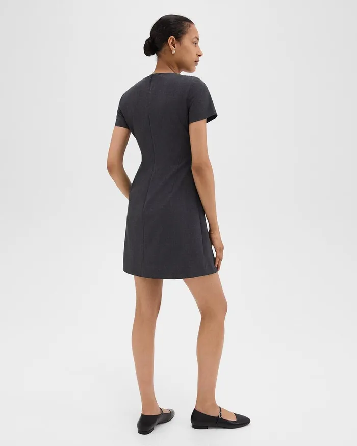 Women Dresses Theory Sheath Dress In Good Wool Charcoal Melange