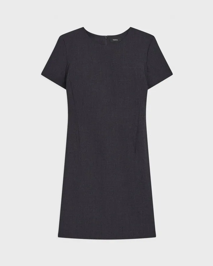 Women Dresses Theory Sheath Dress In Good Wool Charcoal Melange