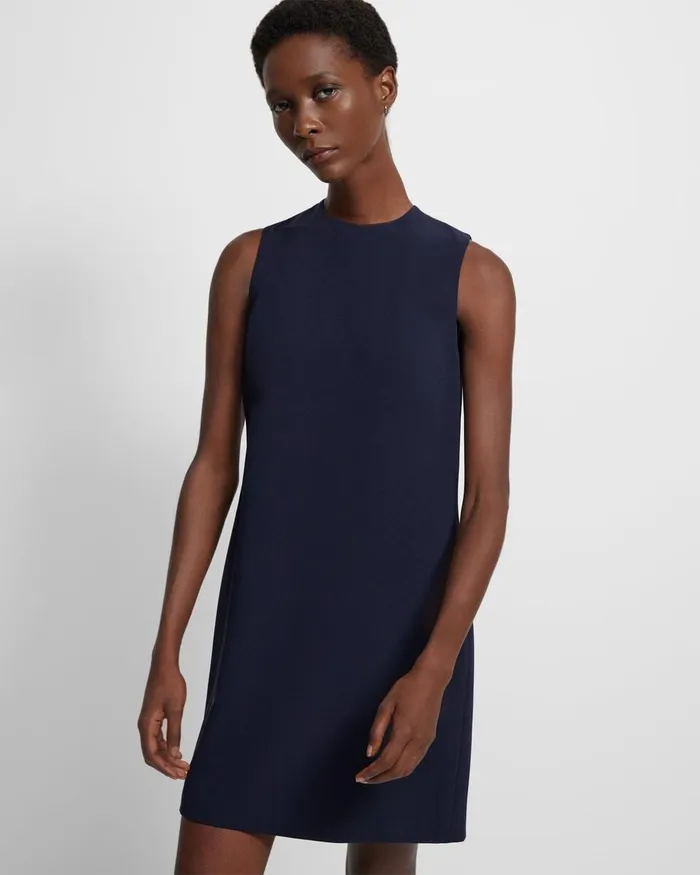 Women Dresses Theory Shift Dress In Admiral Crepe Nocturne Navy
