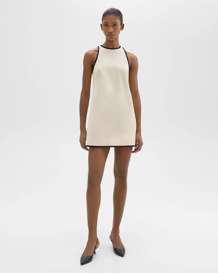 Women Dresses Theory Shift Dress In Organic Cotton Sandblack