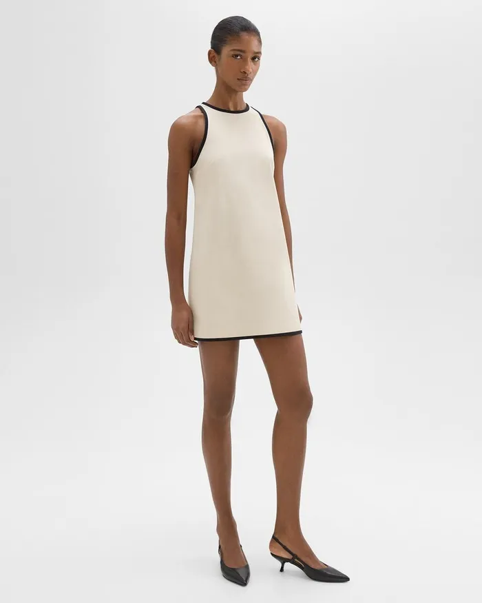 Women Dresses Theory Shift Dress In Organic Cotton Sandblack
