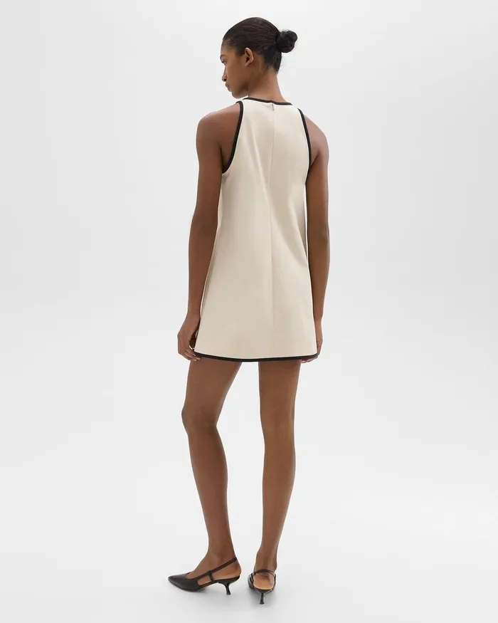 Women Dresses Theory Shift Dress In Organic Cotton Sandblack