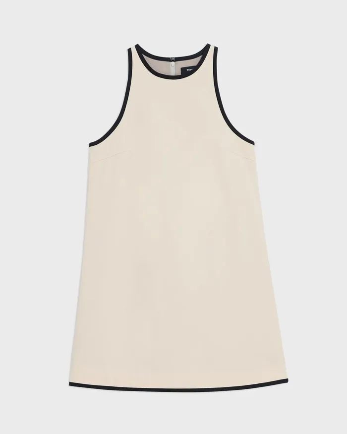 Women Dresses Theory Shift Dress In Organic Cotton Sandblack