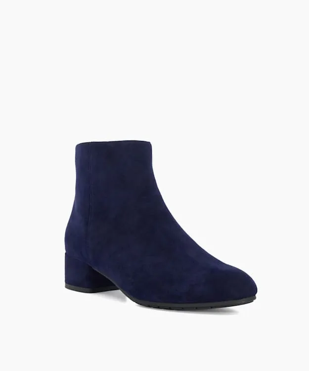 Women Dune London Ankle Boots LowBlock Heel Ankle Boots Blue