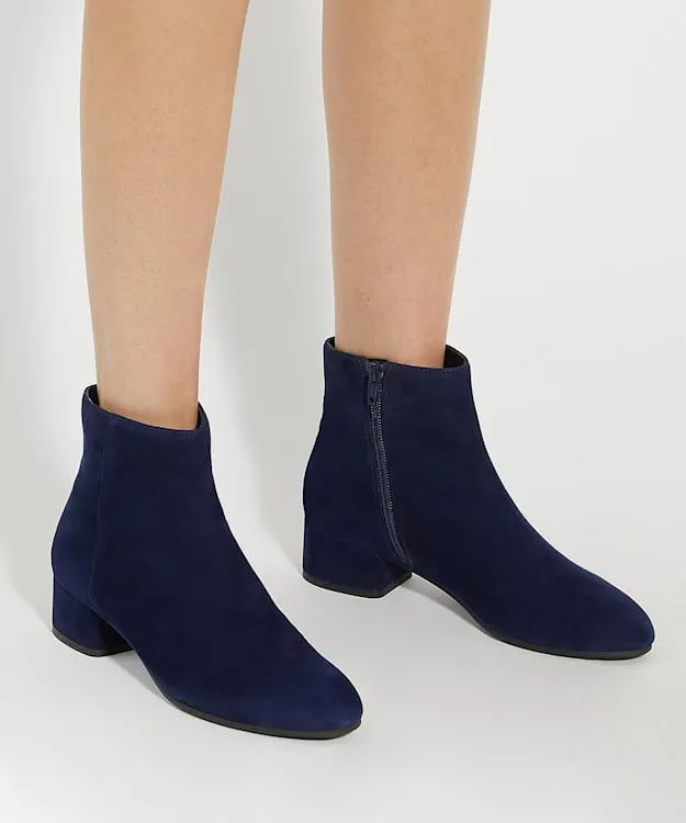 Women Dune London Ankle Boots LowBlock Heel Ankle Boots Blue
