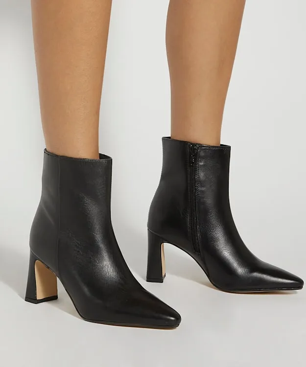 Women Dune London Ankle Boots Pointed Toe Heel Boots Black