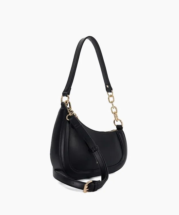 Women Dune London Handbags Asymmetric Chain Detail Shoulder Bag Black