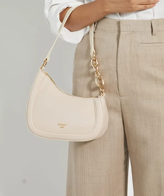 Women Dune London Handbags Asymmetric Chain Detail Shoulder Bag Neutral