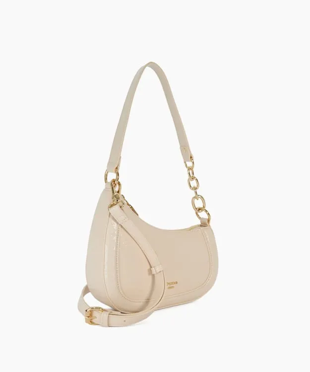 Women Dune London Handbags Asymmetric Chain Detail Shoulder Bag Neutral