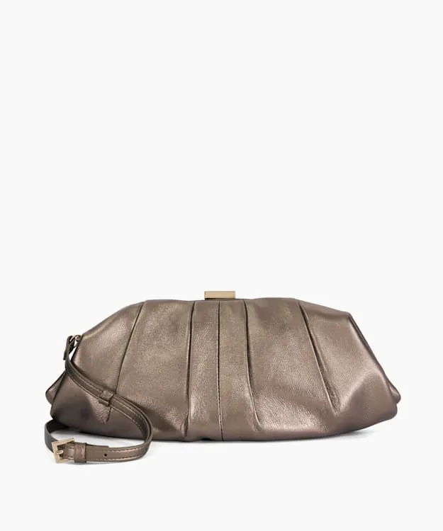 Women Dune London Handbags Oversized Leather Handheld Clutch Metallic