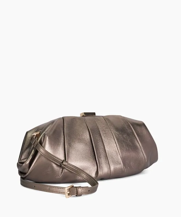 Women Dune London Handbags Oversized Leather Handheld Clutch Metallic