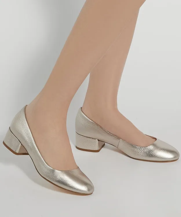 Women Dune London Heels Comfort BlockHeeled Courts Metallic