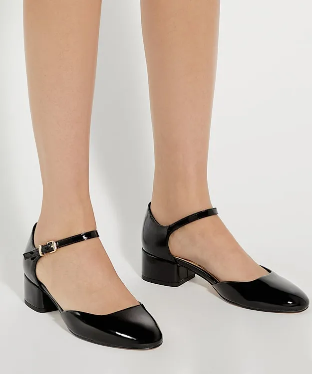 Women Dune London Heels Patent Mary Jane Shoes Black