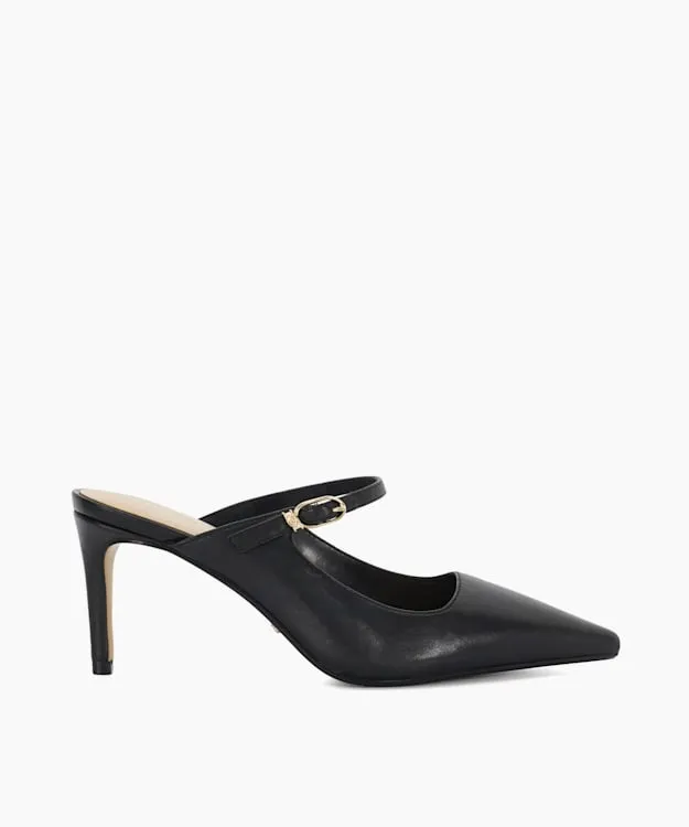 Women Dune London Heels Stiletto Heel Slip On Black Leather
