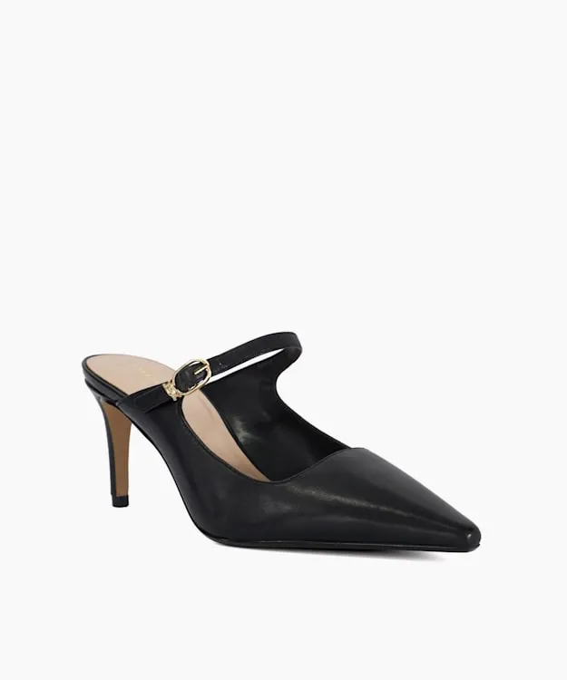 Women Dune London Heels Stiletto Heel Slip On Black Leather