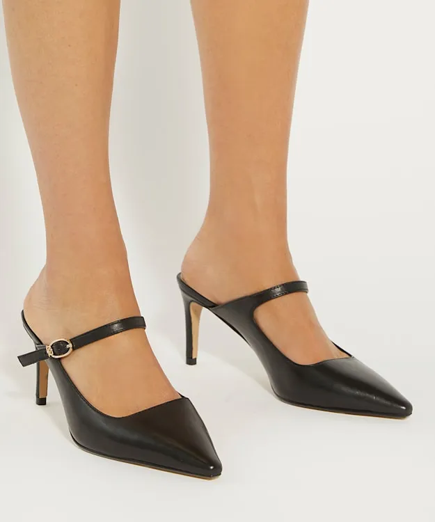 Women Dune London Heels Stiletto Heel Slip On Black Leather