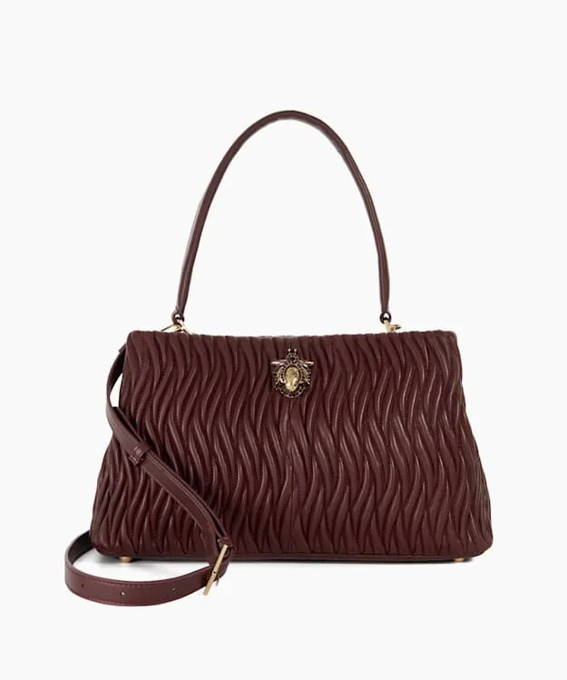 Women Dune London Tote Bags Leather Quilted Dune Bug Embellished Shoulder Bag Red