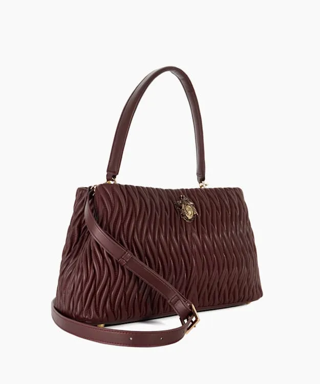 Women Dune London Tote Bags Leather Quilted Dune Bug Embellished Shoulder Bag Red