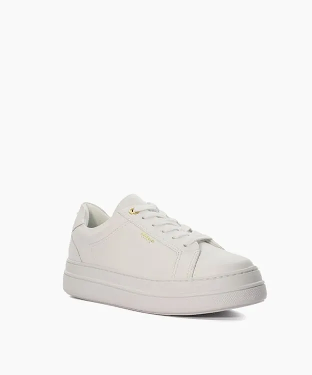 Women Dune London Trainers Branded Chunky Cup Sole Trainers White