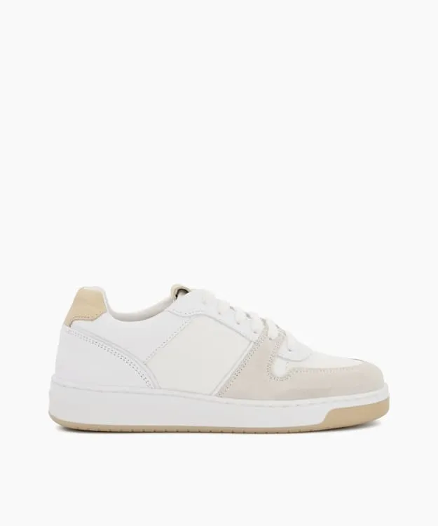 Women Dune London Trainers Suede Recycled LaceUp Trainers White Suede
