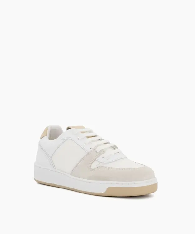 Women Dune London Trainers Suede Recycled LaceUp Trainers White Suede