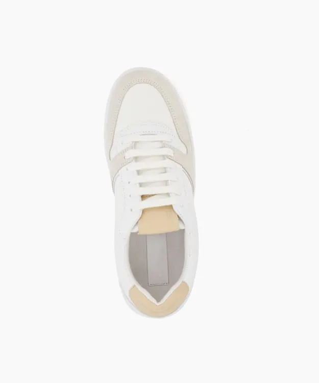 Women Dune London Trainers Suede Recycled LaceUp Trainers White Suede