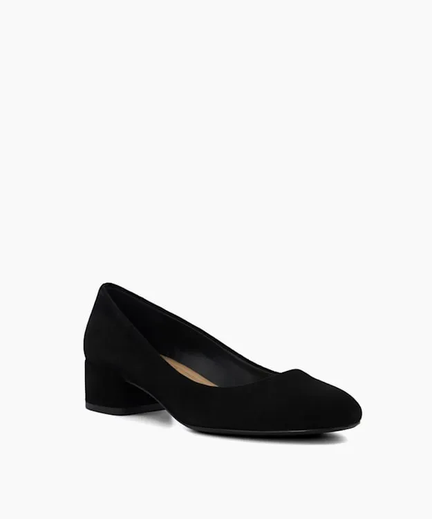 Women Dune London Wide Fit Shoes Wide Fit Comfort BlockHeeled Courts Black