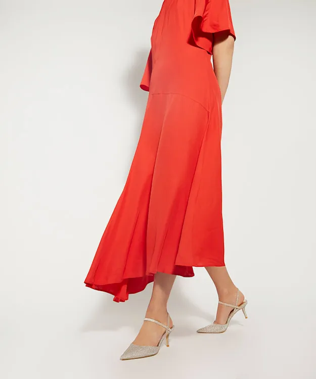 Women Dune London Wide Fit Shoes Wide Fit Pointed Courts With Elasticated Straps Metallic