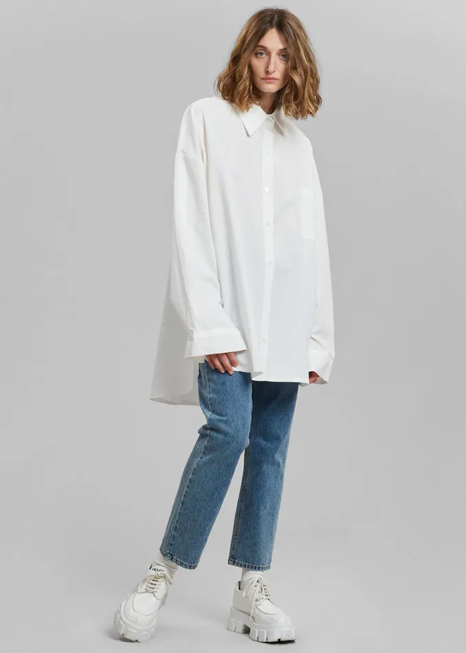 Women Elide Shirt 8211 Optic White The Frankie Shop Tops