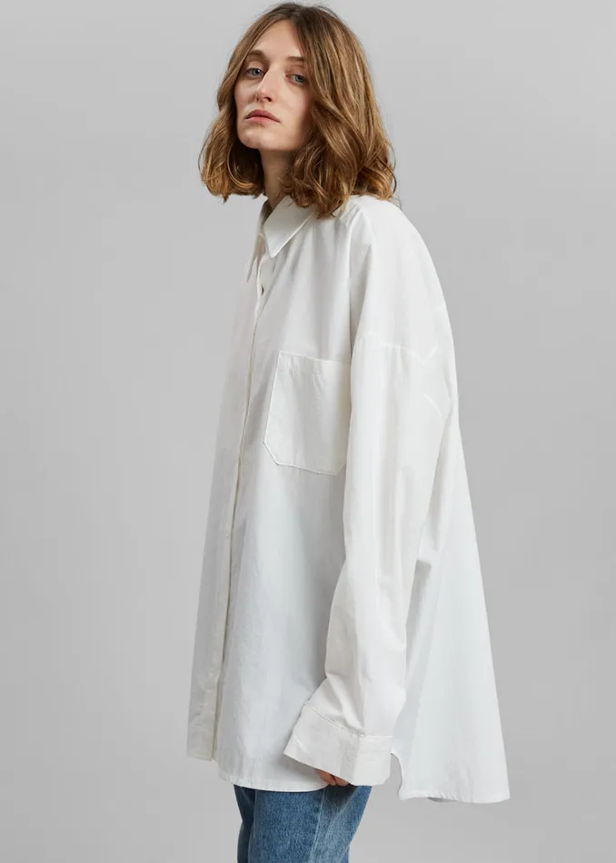 Women Elide Shirt 8211 Optic White The Frankie Shop Tops