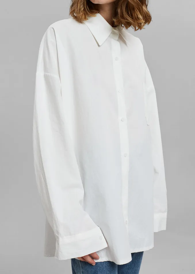 Women Elide Shirt 8211 Optic White The Frankie Shop Tops