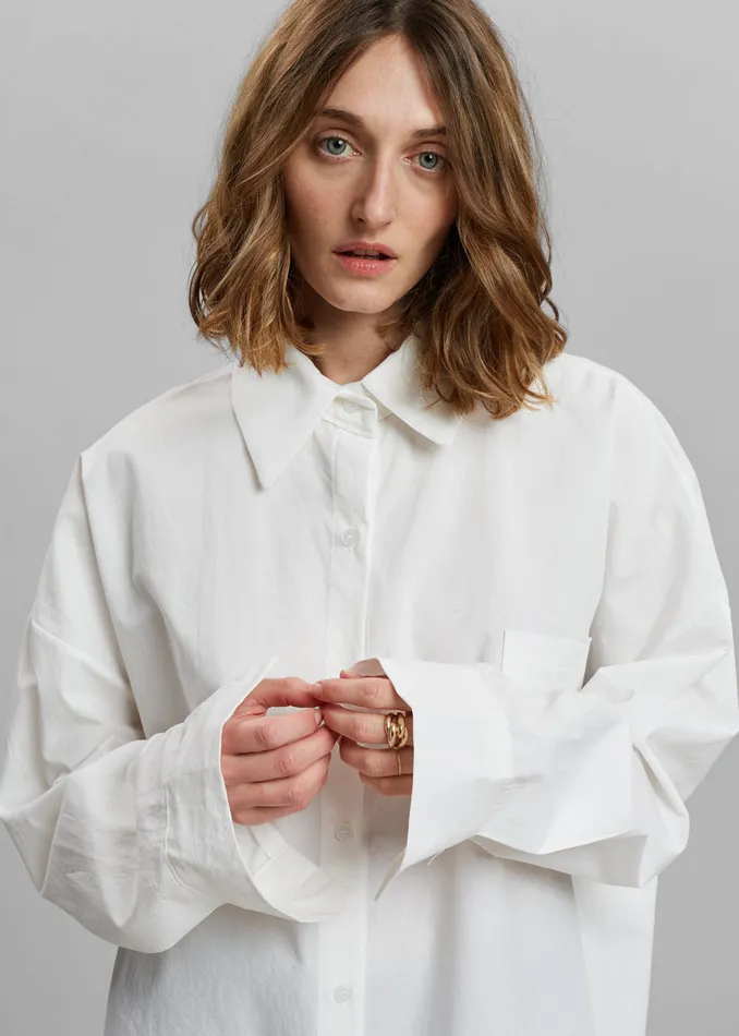 Women Elide Shirt 8211 Optic White The Frankie Shop Tops