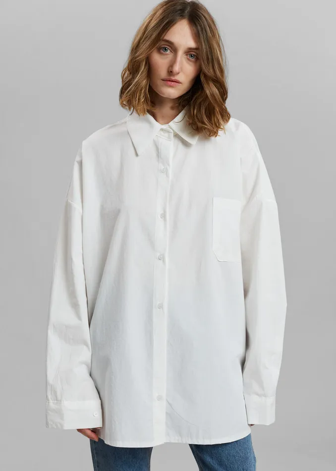 Women Elide Shirt 8211 Optic White The Frankie Shop Tops