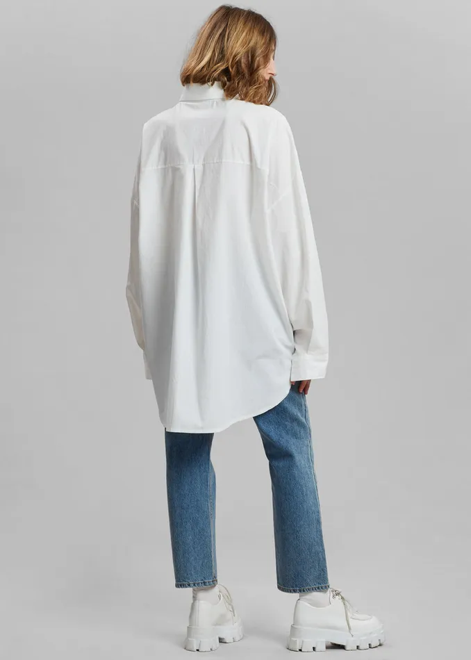 Women Elide Shirt 8211 Optic White The Frankie Shop Tops