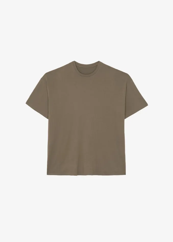 Women Ella Boxy Tee 8211 Khaki Brown The Frankie Shop Tops