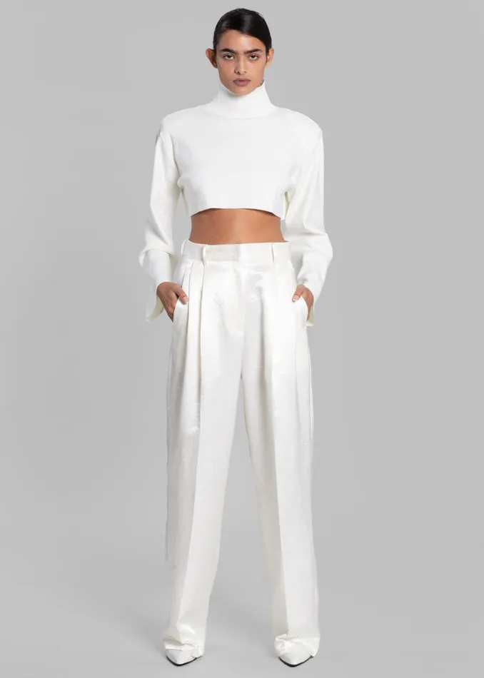 Women Elvira Pleated Trousers 8211 Ivory The Frankie Shop Bottoms