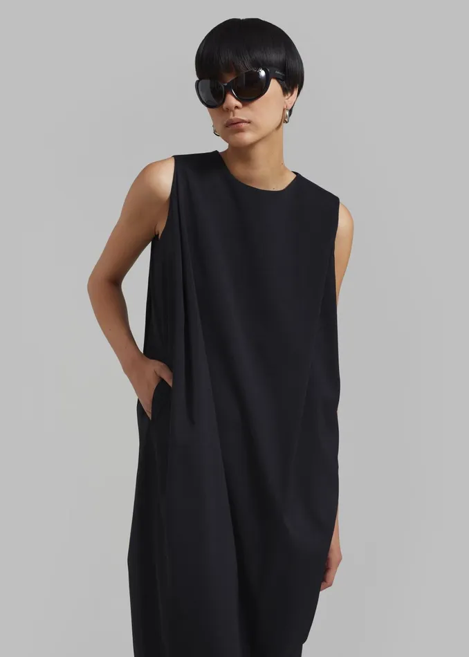 Women Eryn Sleeveless Pintuck Dress 8211 Black The Frankie Shop Dresses