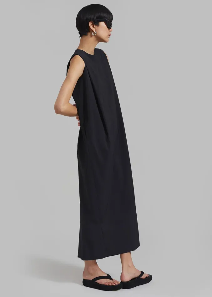 Women Eryn Sleeveless Pintuck Dress 8211 Black The Frankie Shop Dresses