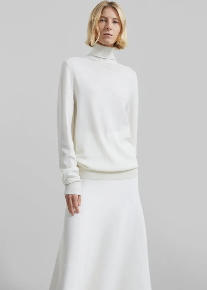 Women Eve Thin Turtleneck Sweater 8211 Ivory The Frankie Shop Knitwear