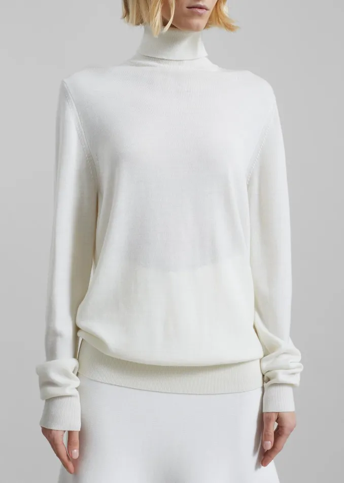 Women Eve Thin Turtleneck Sweater 8211 Ivory The Frankie Shop Knitwear