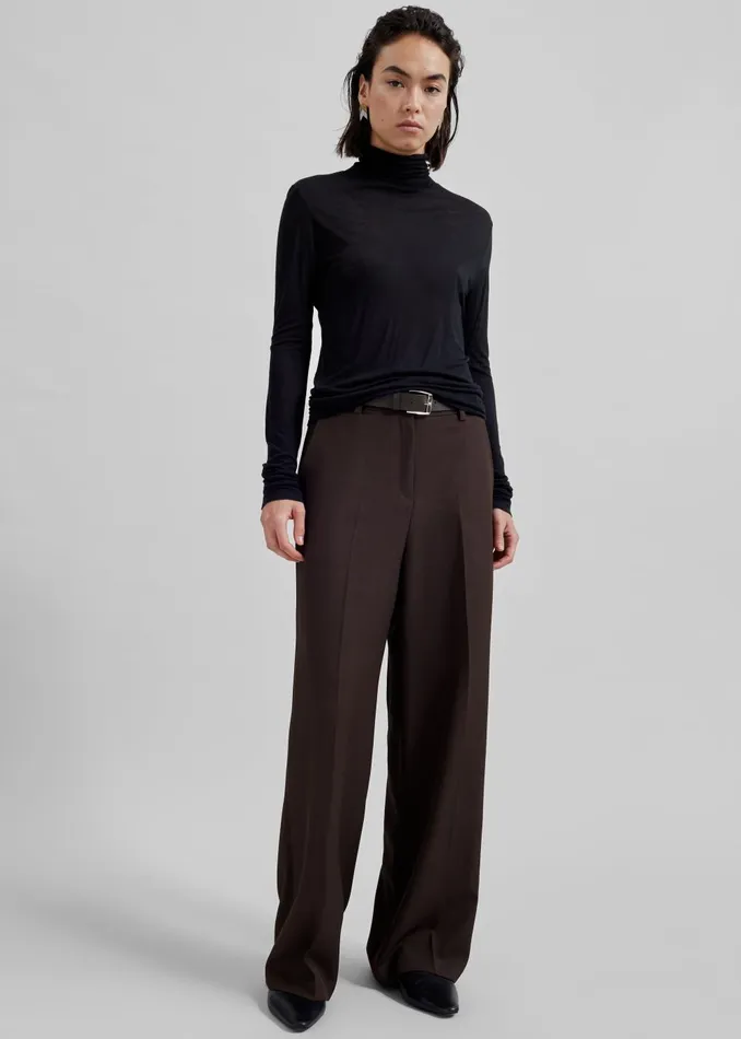 Women Evren Sheer Turtleneck 8211 Black The Frankie Shop Knitwear