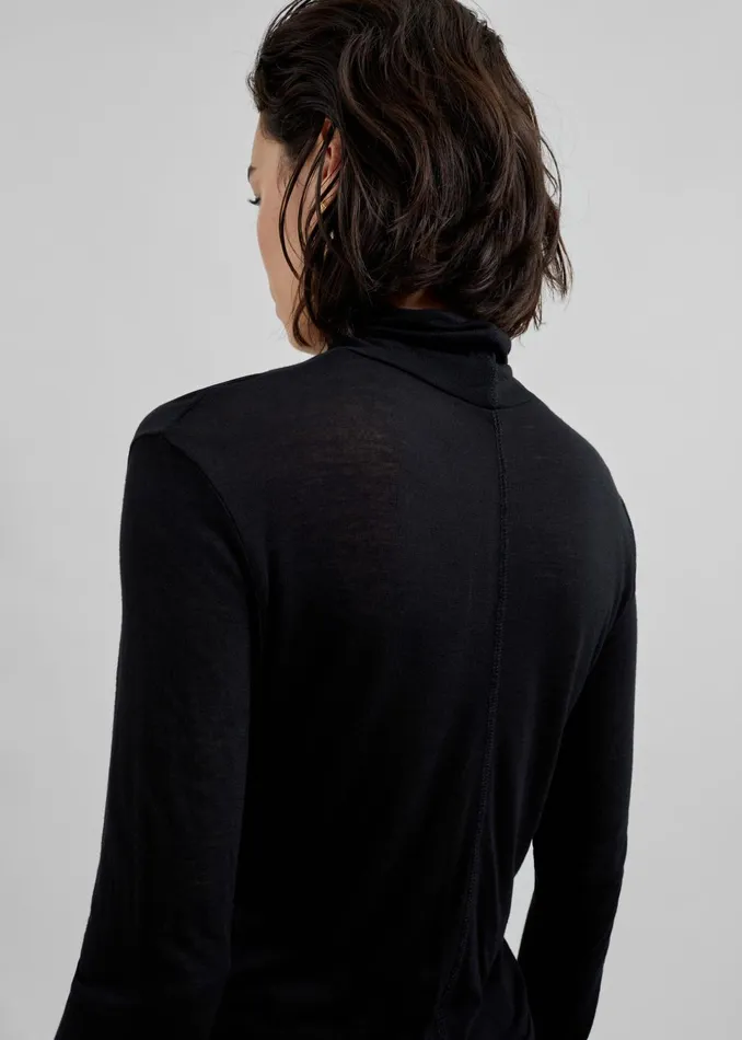 Women Evren Sheer Turtleneck 8211 Black The Frankie Shop Knitwear