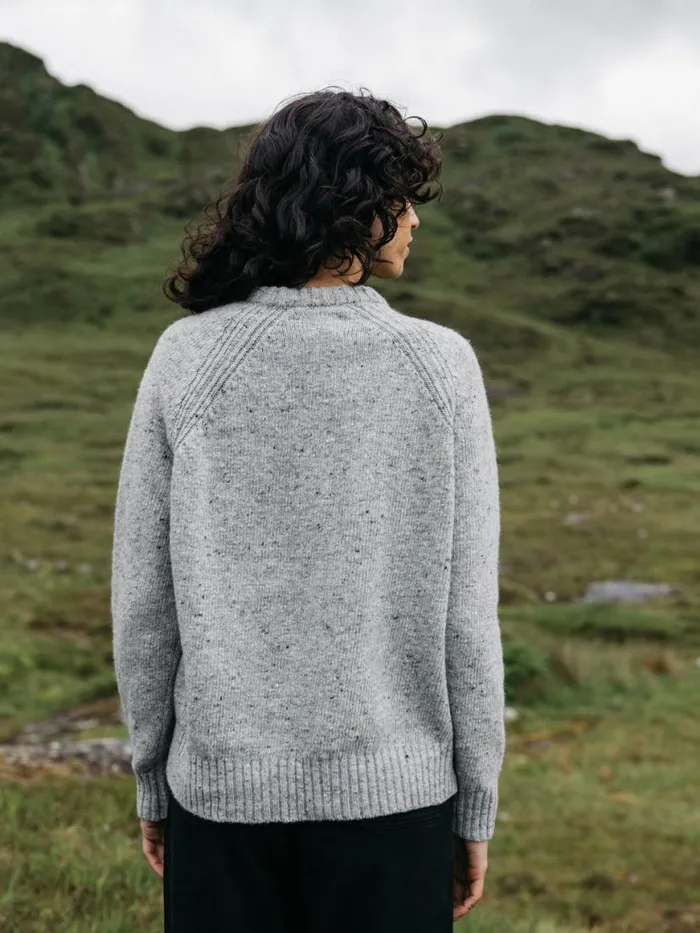 Women Farne Crew Neck Knit Jumper Grey Marl Finisterre Knitwear