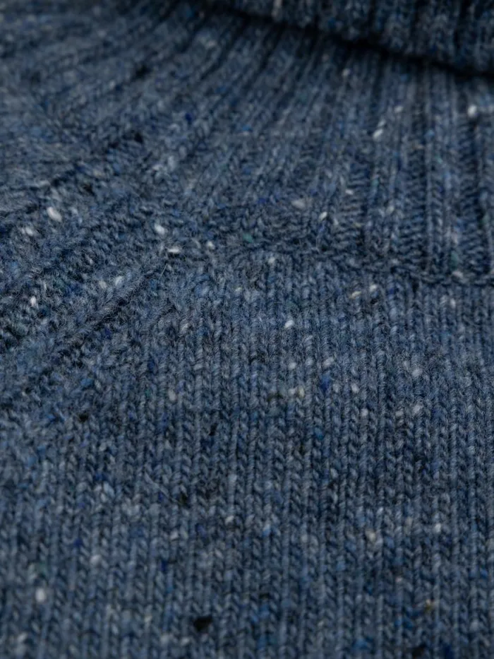Women Farne Roll Neck Knit Jumper Indigo Finisterre Knitwear