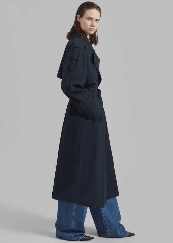 Women Fitz Trench Coat 8211 Navy The Frankie Shop Outerwear