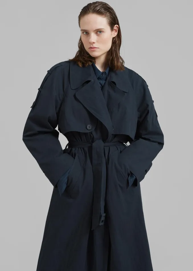 Women Fitz Trench Coat 8211 Navy The Frankie Shop Outerwear